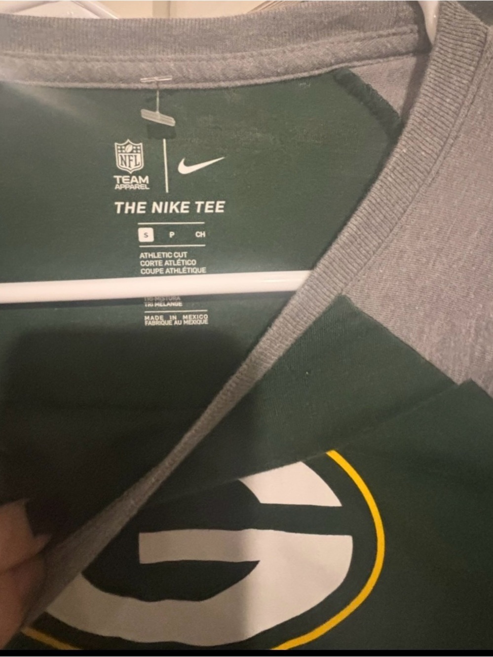 Women's  Green Raglan Football Tee - Picture 3 of 3